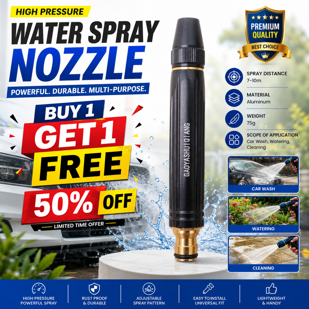 Wonder Cart High Pressure Brass Water Spray Nozzle | Car Wash, Gardening & Home Cleaning | Buy 1 Get 1 FREE